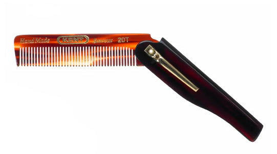 Kent Handmade 167mm Folding Pocket Comb with Clip