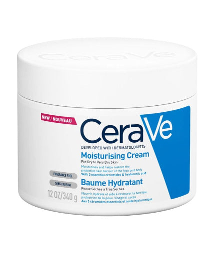 CeraVe Moisturising Cream for Dry to Very Dry Skin, 340g with Hyaluronic Acid & 3 Essential Ceramides
