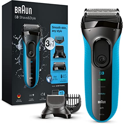 Braun Series 3 ProSkin Shaver with Trimmer Head and 5 Combs