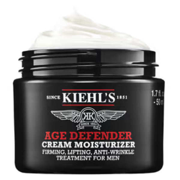 Kiehl's Age Defender Moisturizer Cream for Men With Caffeine & Linseed Extract, 50 ml