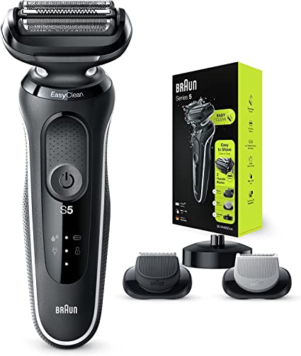 Braun Series 5 Electric Shaver With Beard Trimmer, Body Groomer & Charging Stand